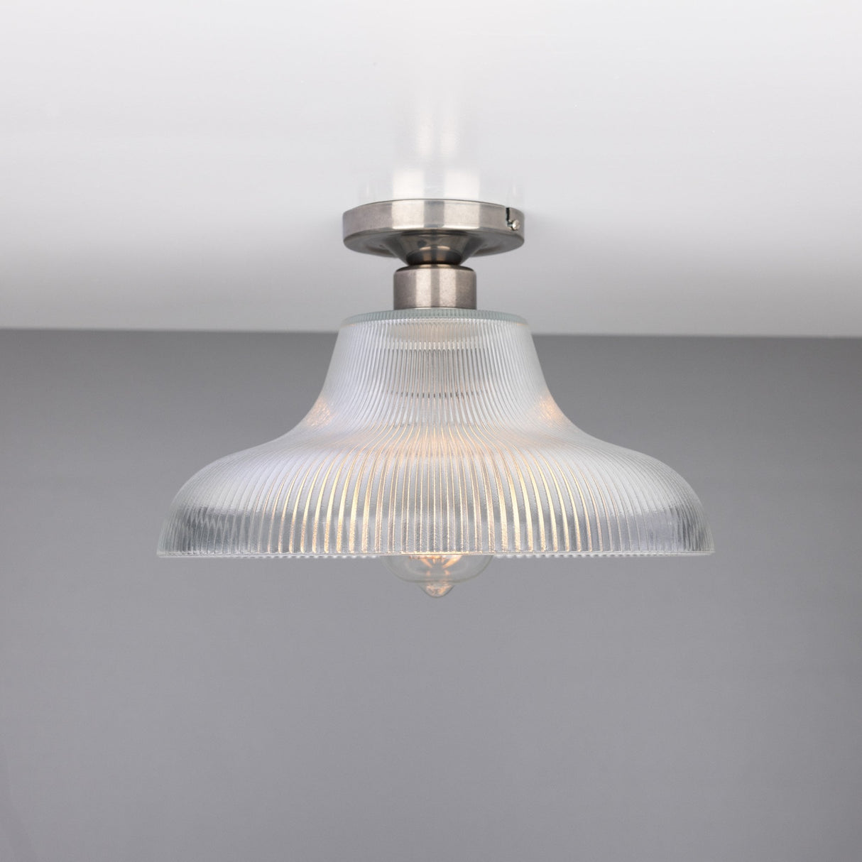 Mono 30cm Antique Brass Railway Flush Light Fixture