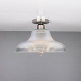 Mono 30cm Antique Brass Railway Flush Light Fixture