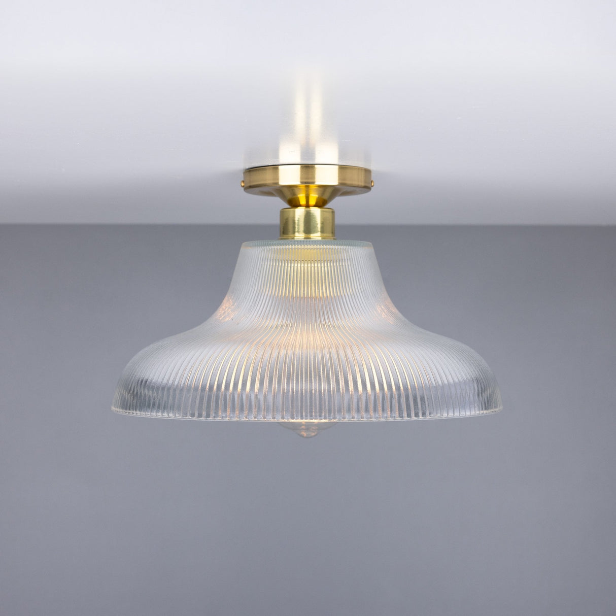 Mono 30cm Antique Brass Railway Flush Light Fixture