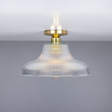 Mono 30cm Antique Brass Railway Flush Light Fixture