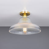 Mono 30cm Antique Brass Railway Flush Light Fixture