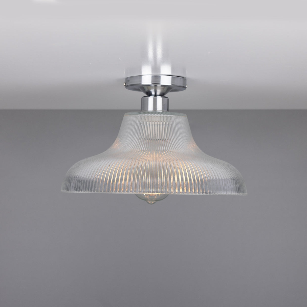 Mono 30cm Antique Brass Railway Flush Light Fixture