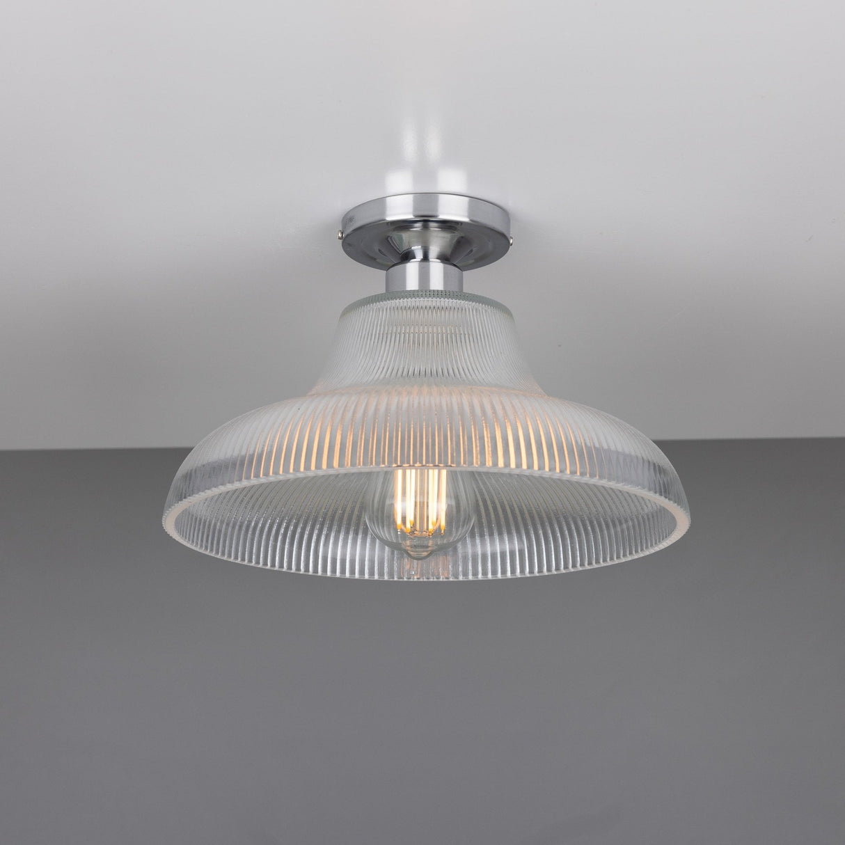 Mono 30cm Antique Brass Railway Flush Light Fixture