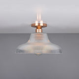 Mono 30cm Antique Brass Railway Flush Light Fixture