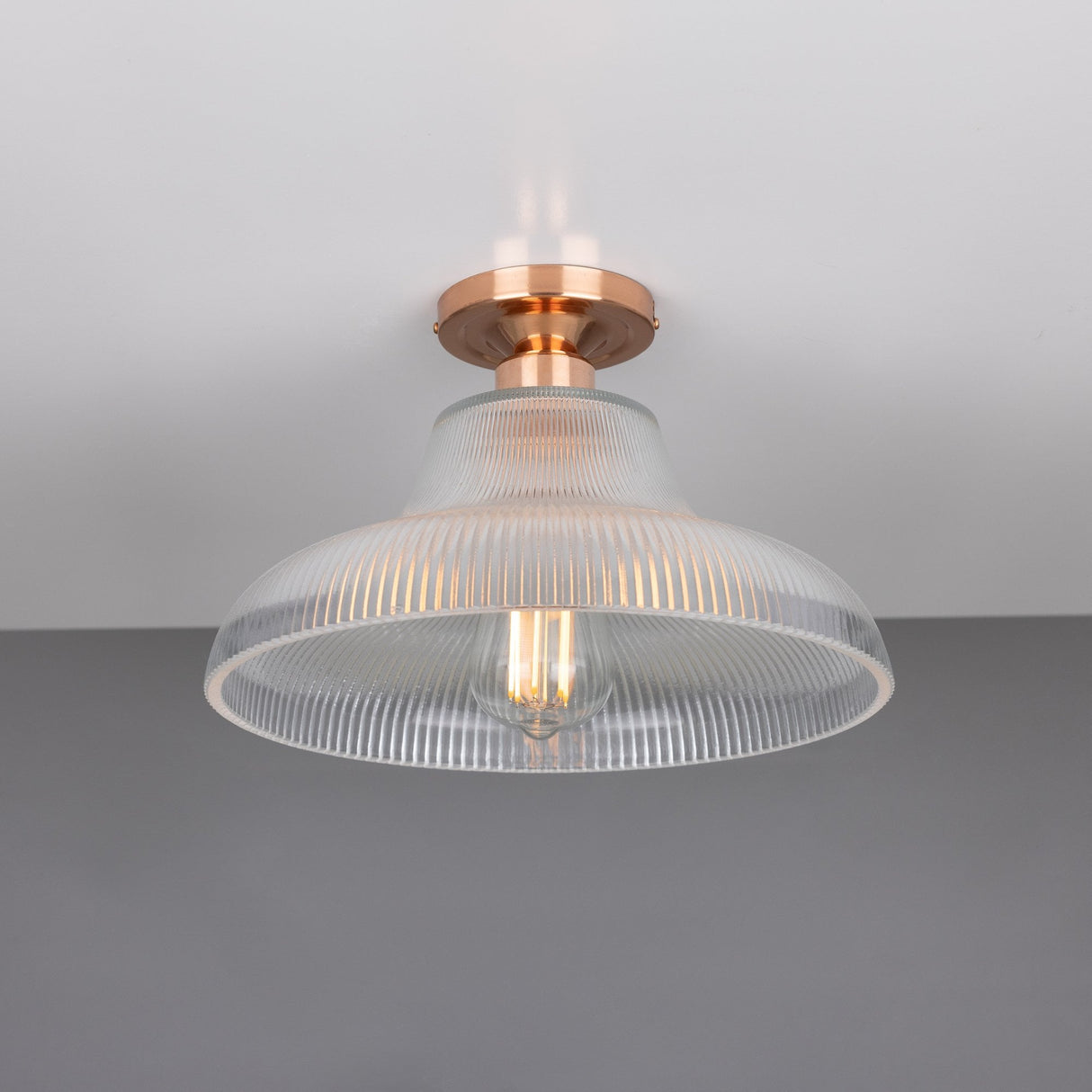 Mono 30cm Antique Brass Railway Flush Light Fixture