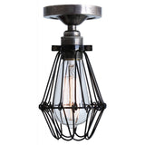Apoch Antique Brass & Bronze Flush Cage Ceiling Light