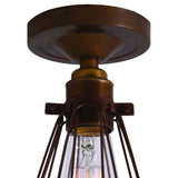 Apoch Antique Brass & Bronze Flush Cage Ceiling Light