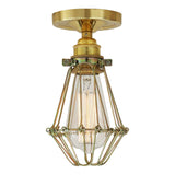 Apoch Antique Brass & Bronze Flush Cage Ceiling Light