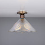 Hanoi Vintage Antique Brass Flush Ceiling Light Fixture