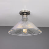 Hanoi Vintage Antique Brass Flush Ceiling Light Fixture