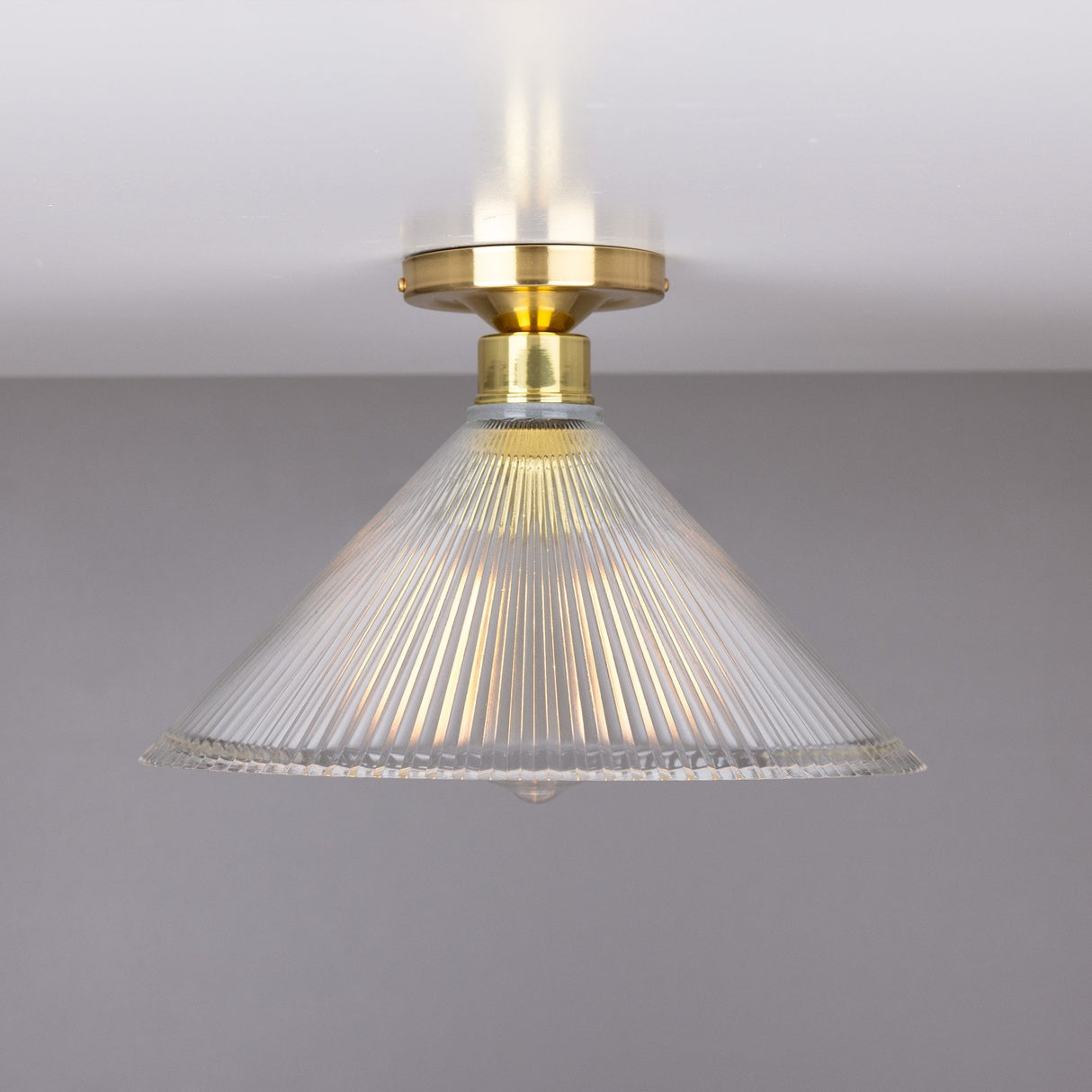 Hanoi Vintage Antique Brass Flush Ceiling Light Fixture
