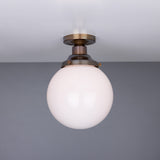 Yerevan 20cm Globe Ceiling Light Fixture, Antique Brass Finish
