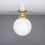 Yerevan 20cm Globe Ceiling Light Fixture, Antique Brass Finish