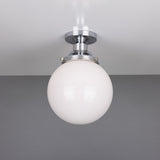 Yerevan 20cm Globe Ceiling Light Fixture, Antique Brass Finish