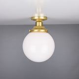Yerevan 20cm Globe Ceiling Light Fixture, Antique Brass Finish