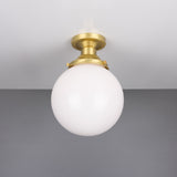 Yerevan 20cm Globe Ceiling Light Fixture, Antique Brass Finish