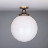 Yerevan 30cm Brass and Opal Glass Globe Ceiling Light