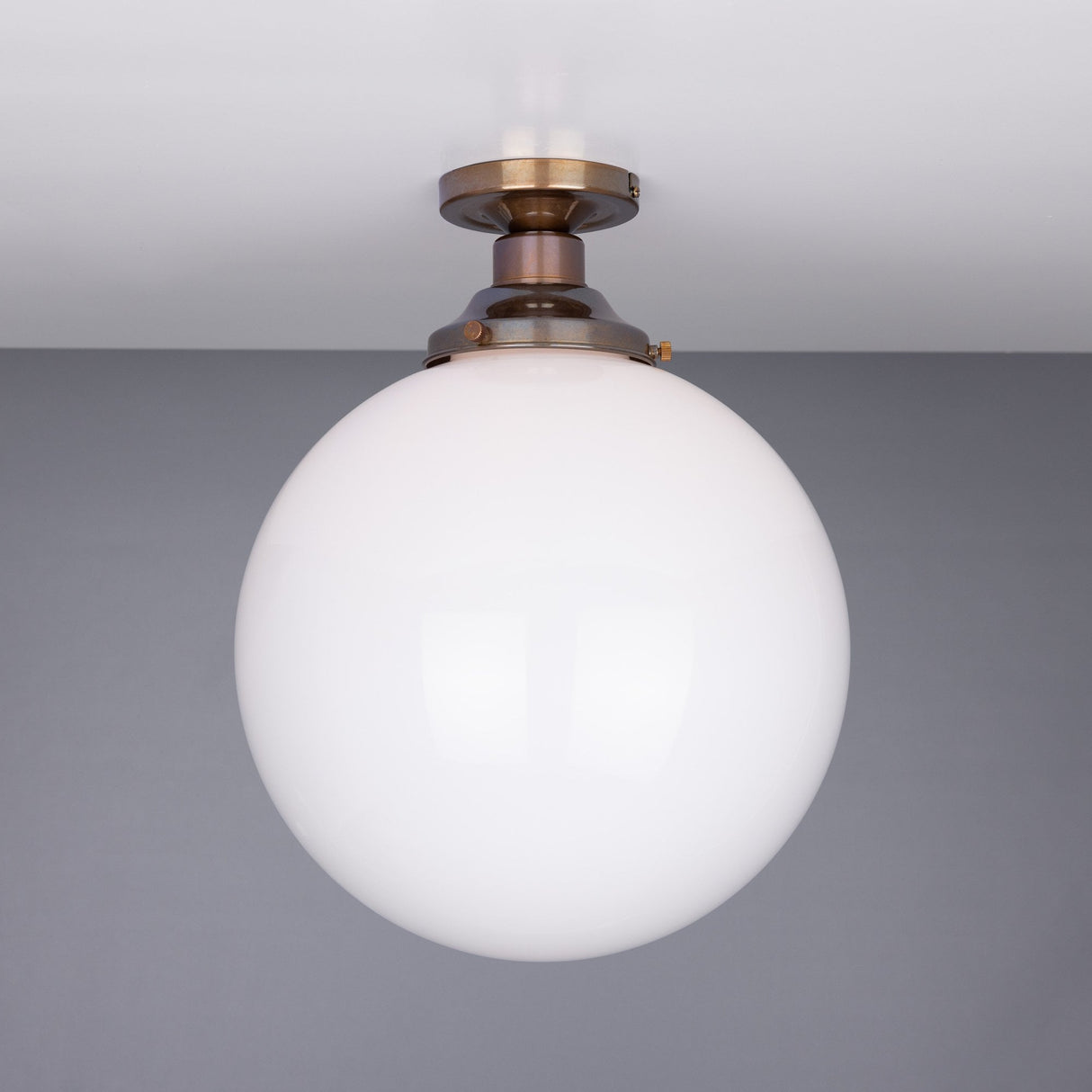 Yerevan 30cm Brass and Opal Glass Globe Ceiling Light