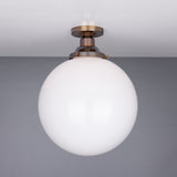 Yerevan 30cm Brass and Opal Glass Globe Ceiling Light