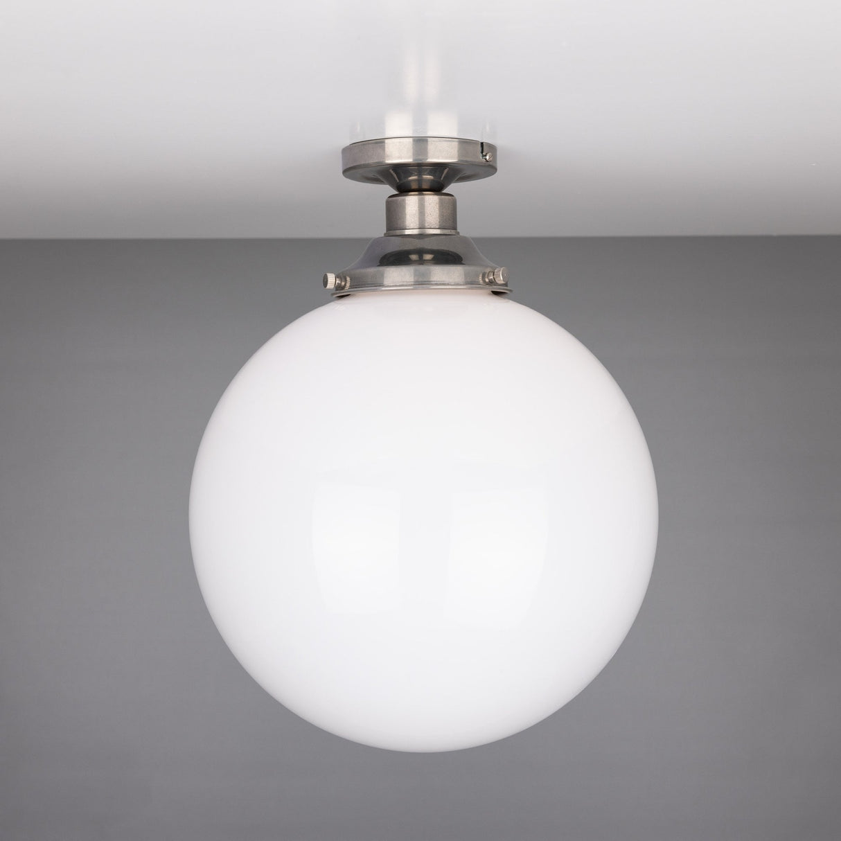 Yerevan 30cm Brass and Opal Glass Globe Ceiling Light