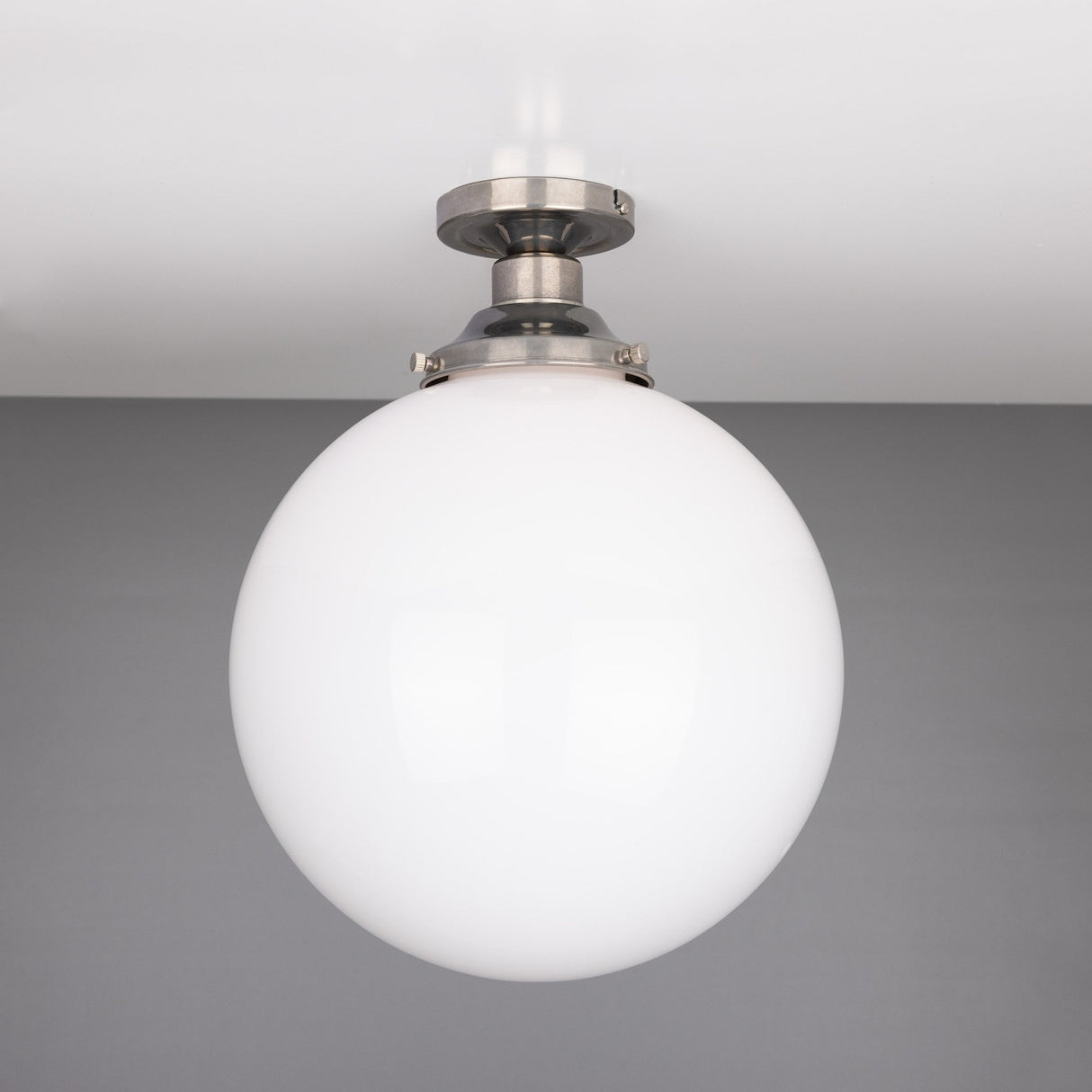 Yerevan 30cm Brass and Opal Glass Globe Ceiling Light