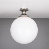 Yerevan 30cm Brass and Opal Glass Globe Ceiling Light
