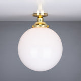 Yerevan 30cm Brass and Opal Glass Globe Ceiling Light