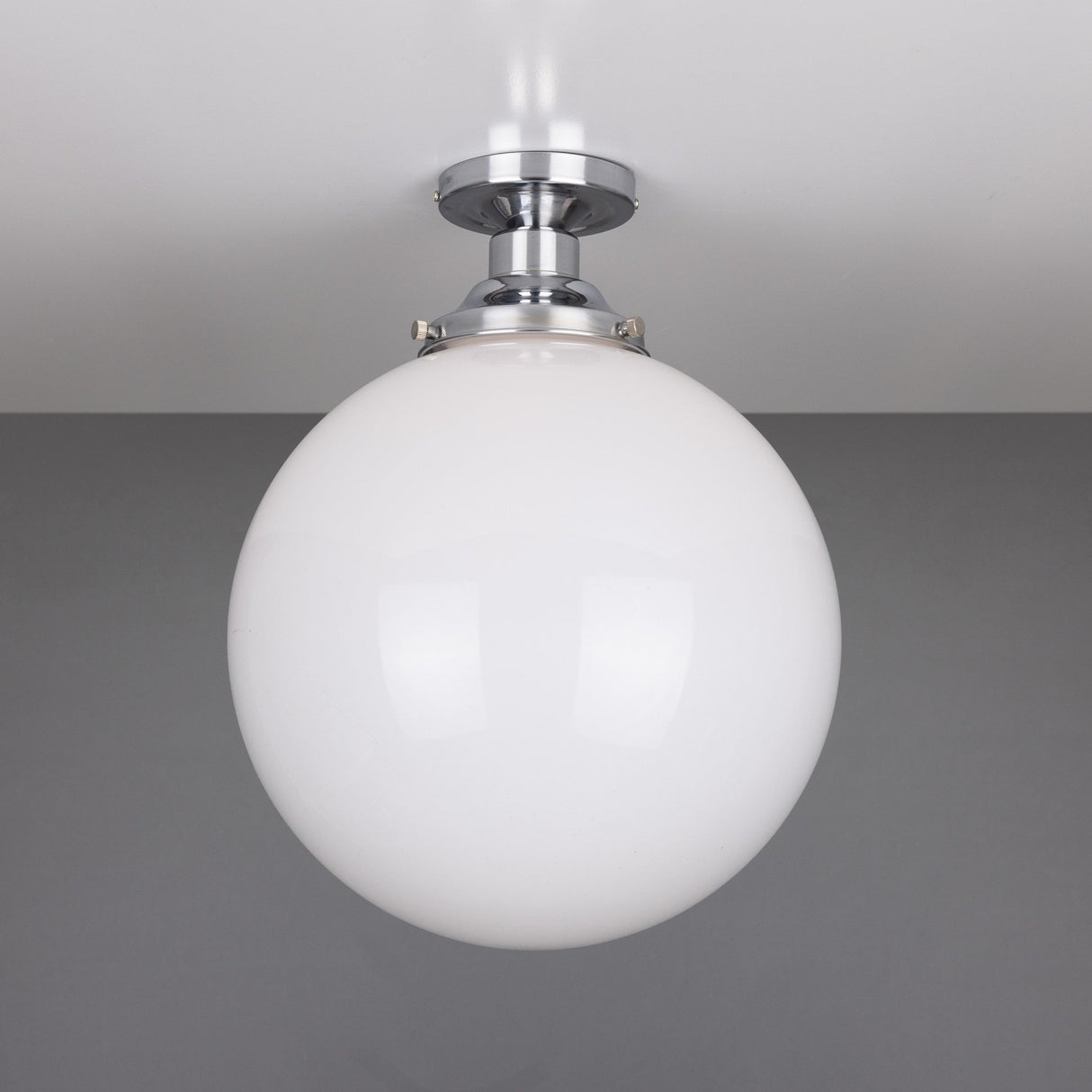 Yerevan 30cm Brass and Opal Glass Globe Ceiling Light
