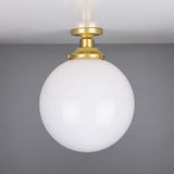 Yerevan 30cm Brass and Opal Glass Globe Ceiling Light