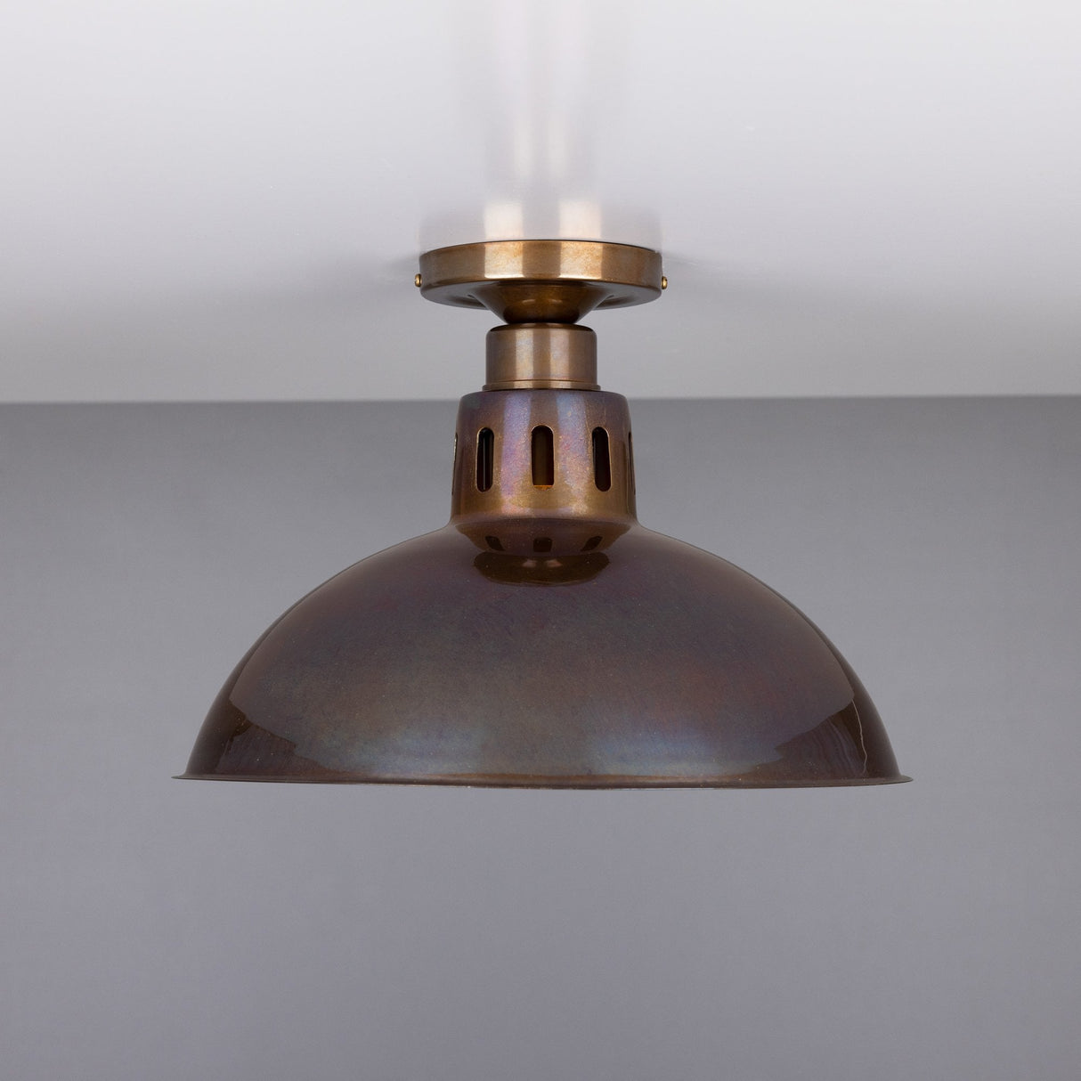 Vintage Parisian Brass Ceiling Light Fixture, Antique Finish