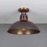 Vintage Parisian Brass Ceiling Light Fixture, Antique Finish