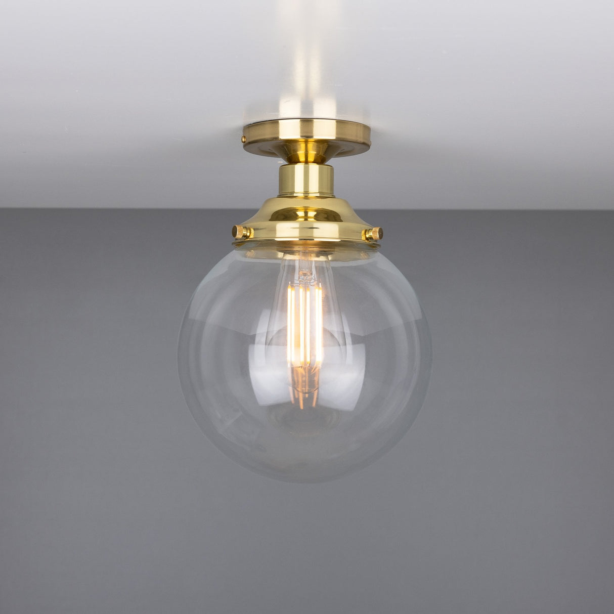 Riad Antique Brass 20cm Globe Ceiling Light Fixture