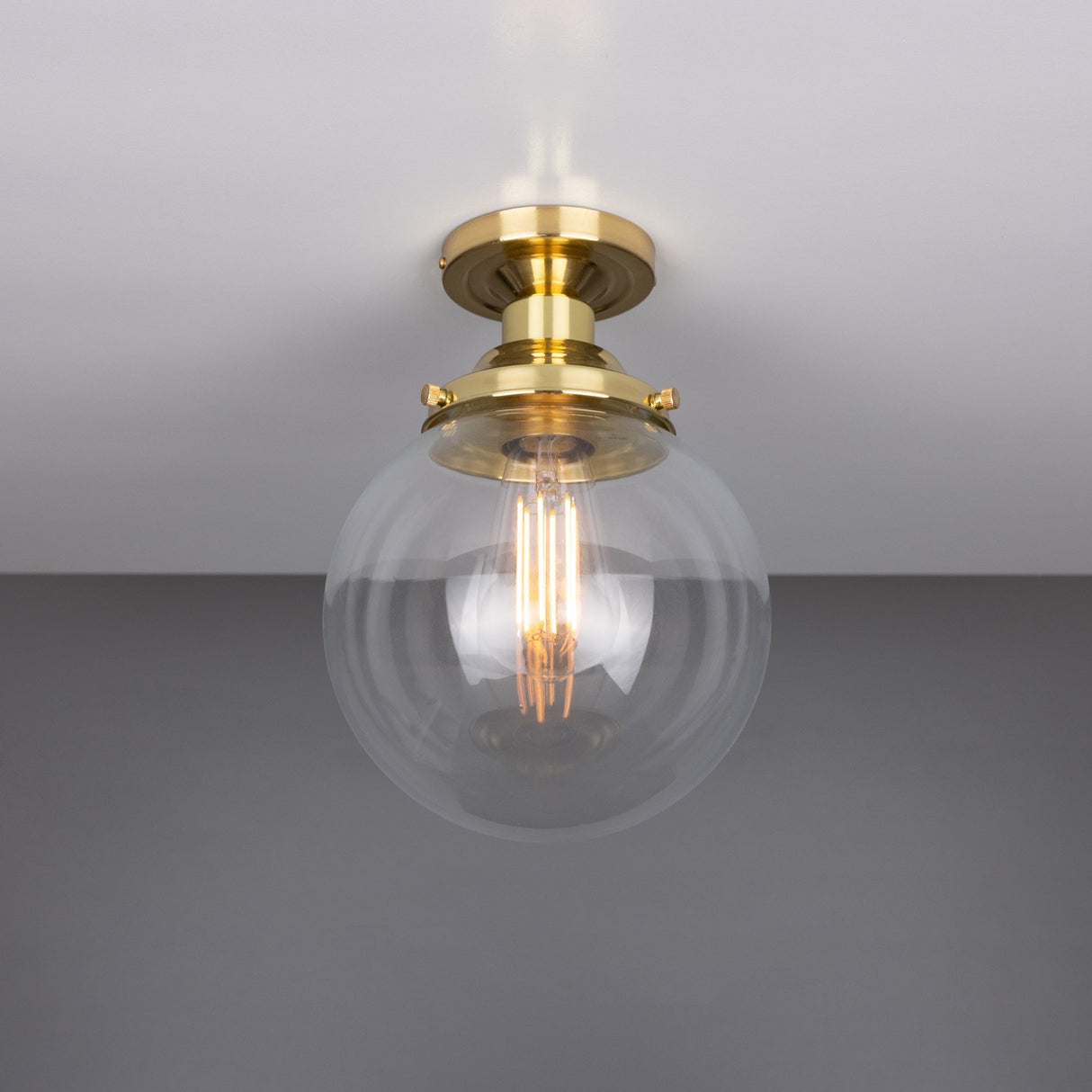 Riad Antique Brass 20cm Globe Ceiling Light Fixture