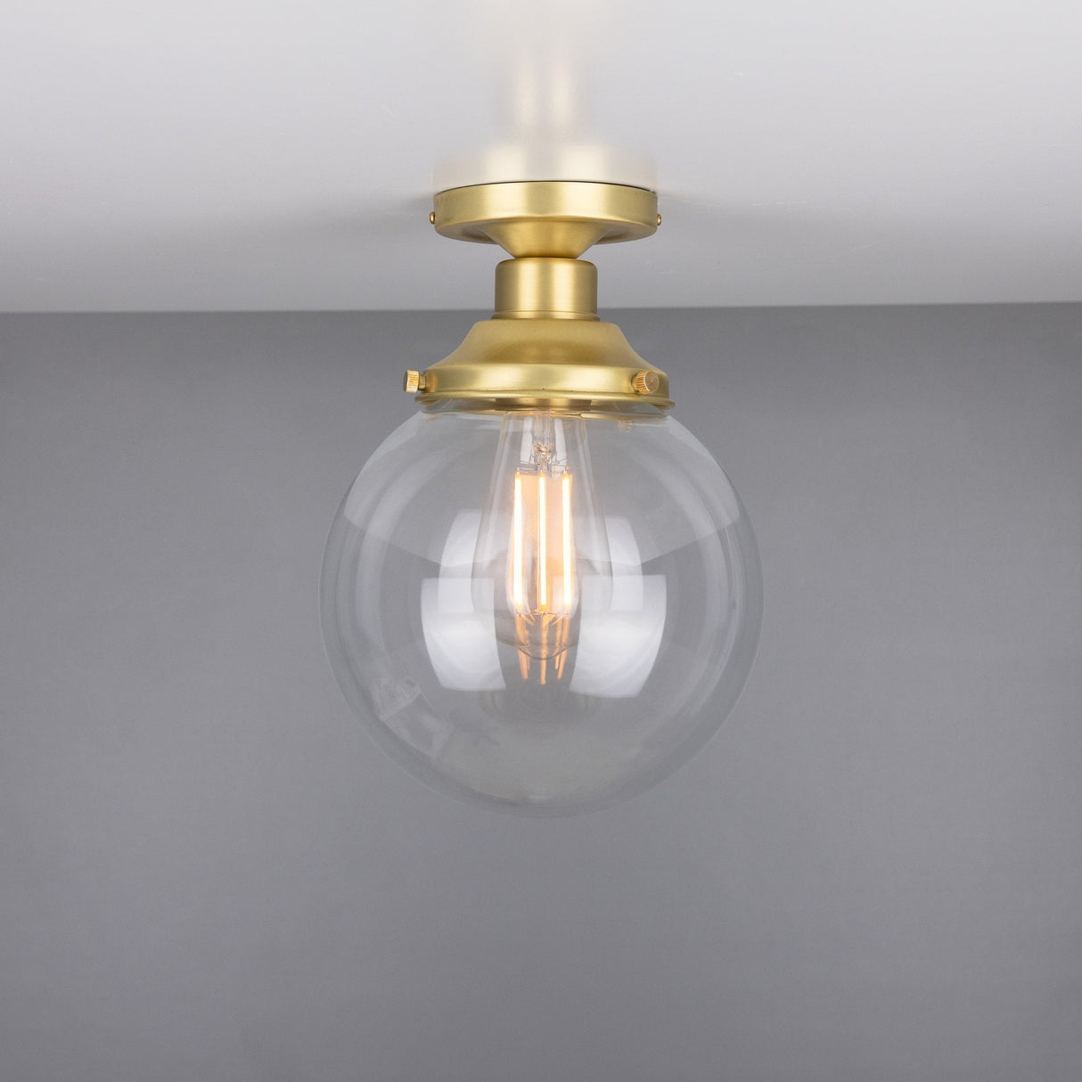 Riad Antique Brass 20cm Globe Ceiling Light Fixture