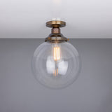 Antique Brass Globe Ceiling Light by Riad - 25cm Diameter