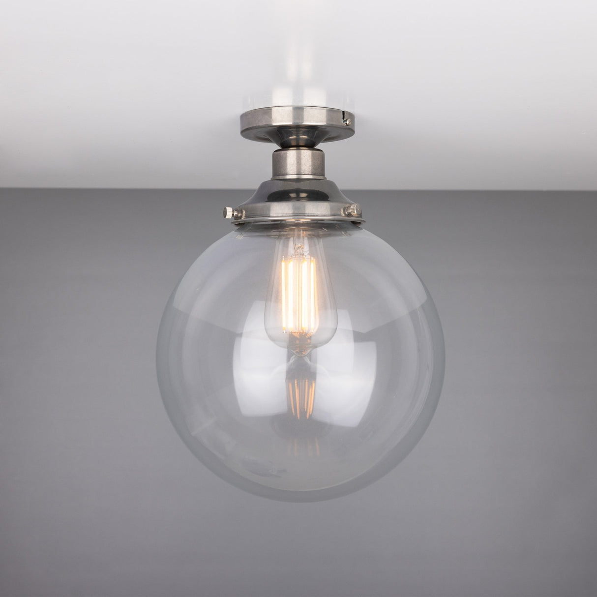 Antique Brass Globe Ceiling Light by Riad - 25cm Diameter