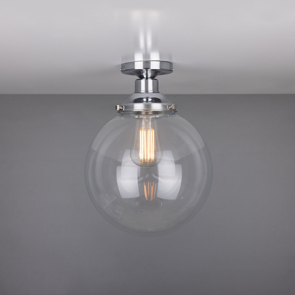 Antique Brass Globe Ceiling Light by Riad - 25cm Diameter