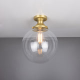 Antique Brass Globe Ceiling Light by Riad - 25cm Diameter
