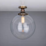 Riad Antique Brass Globe Ceiling Light Fixture, 30cm
