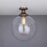 Riad Antique Brass Globe Ceiling Light Fixture, 30cm