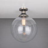 Riad Antique Brass Globe Ceiling Light Fixture, 30cm