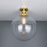 Riad Antique Brass Globe Ceiling Light Fixture, 30cm
