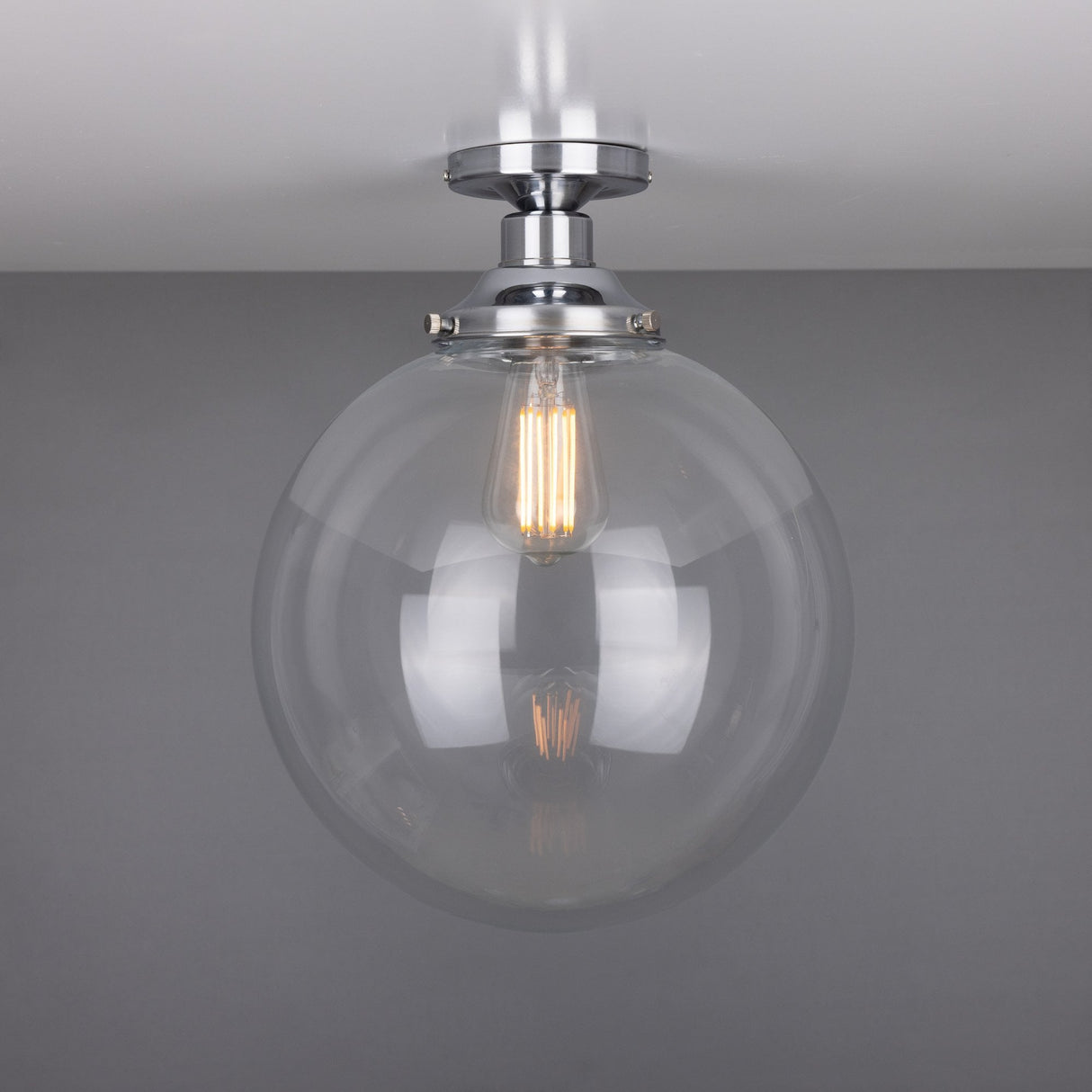 Riad Antique Brass Globe Ceiling Light Fixture, 30cm