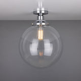 Riad Antique Brass Globe Ceiling Light Fixture, 30cm