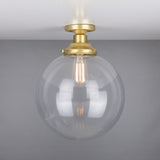 Riad Antique Brass Globe Ceiling Light Fixture, 30cm