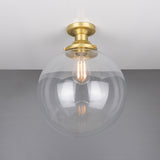 Riad Antique Brass Globe Ceiling Light Fixture, 30cm