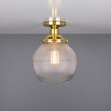 Stanley Holophane 8 Globe Ceiling Light in Antique Brass