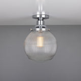 Stanley Holophane 8 Globe Ceiling Light in Antique Brass