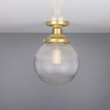 Stanley Holophane 8 Globe Ceiling Light in Antique Brass