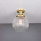 Stanley Holophane 8 Globe Ceiling Light in Antique Brass